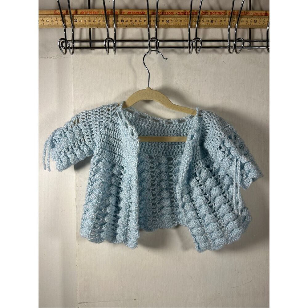 Blue crochet sweater newborn infant‎